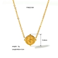 Detailansicht des 15,8 mm Evil Eye Goldanhängers mit Größen- und Gewichtsangaben - Teufelsauge Rundmünzen-Halskette (YYN023189)