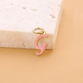 Pink enamel letter G pendant with gold-plated titanium steel frame for jewelry DIY - Enamel Letter-G