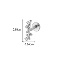Silver G23 titanium thorn branch labret stud for ear cartilage piercing with 0.89cm height - Thorns Branch Style (T2559-5) / Silver