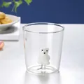 Creative Christmas tree glass cup with 3D white bear figurine inside for coffee - Polar Bear