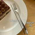 Forchetta da frutta in acciaio lucido, elegante forchetta da dessert lunga 16 cm - Argento