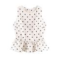 Elegante mouwloze witte polkadot top met getailleerd silhouet en een ruche aan de zoom - S / Witte Stippen