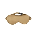 Champagne gold 22mm mulberry silk sleep eye mask with elastic pleated headband - Dark Gold