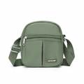 Fashionable army green nylon crossbody bag with adjustable strap and multiple zip pockets - 16*7*19cm / Plum Green