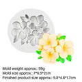 Frangipani flower silicone mold for fondant and chocolate cake decoration white DIY tool - 2#B41 Frangipani / Gray