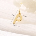 Polished 14K gold letter P pendant charm for jewelry making with 13mm height - Gold - Letter P