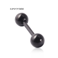 Minimalist black stainless steel barbell stud earring 0.8x6x3mm for body piercing - 0.8*6*3*3mm / Black