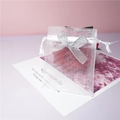Elegant white mesh drawstring gift bag featuring a sparkly silver bow for jewelry - White with Silver Glitter Bow