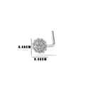 Silver flower nose stud with clear zircon stones and 0.48cm dimension details - 9# Single Flower Style / Silver
