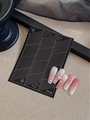 French manicure nail stickers YT 65 with white lines and star patterns on pink gradient - Stripe Style (YT65)