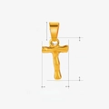 Minimalist gold stainless steel cross pendant with a polished finish for jewelry making - Letter T / Gold