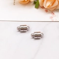 Polished silver magnetic cylinder jewelry clasp with jump rings for DIY necklaces - Silver Cylinder (12x6mm)