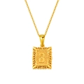 18K vergoldete Edelstahlkette mit quadratischem, hohlgeformtem Anhänger Buchstabe B - Buchstabe B (SP598G-B)