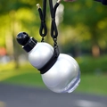 Gourd-shaped portable outdoor water bottle in pearl silver white with black carrying strap - 950ML / Silver (With Strap + Carry Rope)