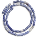 Perline cilindriche in diaspro blu naturale per creazione di gioielli fai da te - Perline Cilindriche 4x13mm