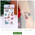 Kids dinosaur glitter temporary tattoos EG-125 with pterosaur and T-rex designs - EG-125 (Glitter Dinosaur)