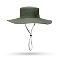 Sombrero de sol verde oliva para exterior con ala ancha, cordón y rejillas metálicas - Verde Militar