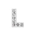 Silver alloy letter L charm with sparkling diamonds for DIY pet collar jewelry - 10mm / Letter L with Rhinestone