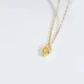 Elegant gold necklace with a delicate yellow heart-shaped zircon pendant for women - Gold Chain / Yellow