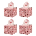 Vierer-Set Valentinstag-Geschenkboxen mit rosa Herzmustern und Ausziehdesign für Geschenke - Liebesbrief Stil