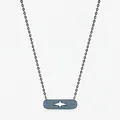 Collana in argento S925 con pietre turchesi e catena placcata in nero lucido - Argento 925 / Catena nera con turchese sintetico blu