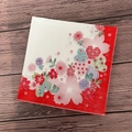 Vierkante papieren servetten met bloemenprint en rode Japanse kersenbloesempatronen - Rode Bloem