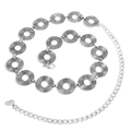 Détail de la chaîne de taille argent antique avec des disques métalliques géométriques - Argent Antique (Alliage)