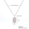 Detail showing dimensions of the stainless steel star compass pendant necklace - 535-06 Oval Square