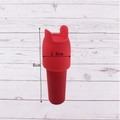 Red silicone wine stopper with handle and double seal, height 8cm, width 2.8cm - Handle Version / Red