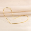 Elegant minimalist S925 silver U-shaped long hook earrings with polished gold finish - U-Shaped Hook / Gold