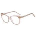 Chic transparent champagne TR90 cat eye glasses frames with reinforced metal core arms - Champagne Frame
