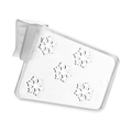 Adjustable clear refrigerator divider with snowflake pattern for side shelf organization - White