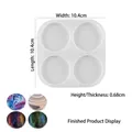 Stampo in silicone bianco con 4 cavità circolari per sottobicchieri e artigianato fai da te - 4 Cavità Rotondo / Traslucido