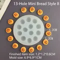 Detailed view of 13-cavity silicone mold for DIY mini bread food play models - 13-Hole Mini Bread Style 8