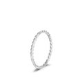 Anillo trenzado minimalista de plata de ley S925 con textura de metal hecha a mano - Talla US 3.5 / Plateado