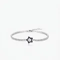 S925 Sterlingsilber Stern Tennis Armband mit Zirkonia Besatz und Karabinerverschluss - 925 Sterlingsilber