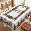 Rectangular Christmas tablecloth with festive snowman, reindeer and Merry Christmas print - Zb695-1 / 40*60cm Brushed Fabric
