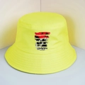 Cappello da pescatore giallo neon con stampa palme Sunset Beach in cotone spesso - Taglia unica / Giallo Neon