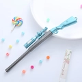 Kugelschreiber in Scharfschützengewehr-Optik in Himmelblau und Grau für Schüler - 0.5mm / Blau