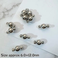 Silver ball magnetic clasp for DIY necklaces and bracelets, size 6.0x12.0mm - 6mm Sphere / White Gold