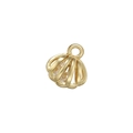 Detailed view of a gold shell-shaped pendant with micro-pave cubic zirconia setting - Golden Shell