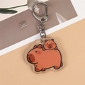 Porte-clés Capybara mignon en acrylique avec design cartoon et fermoir mousqueton - Style 7 [N° B239]