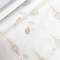 White Christmas gift wrapping paper with golden pinecones and festive berry patterns - Pine Cone White (0.43*3M)