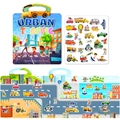 Libro di adesivi in gel riutilizzabili per bambini con tema traffico e città - Trasporto
