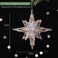 Octagon star Christmas ornament with gold sequins and golden string for holiday decor - Sequin Octagonal Star