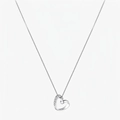 Halskette aus S925 Sterlingsilber mit hohlem Herzanhänger und glitzernden Zirkonsteinen - 925 Sterlingsilber