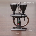 3D espresso machine keychain in gunmetal finish, heavy-duty zinc alloy coffee lover gift - Double-Head Coffee Grinder (Black)