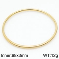 Minimalist 3mm stackable 18k gold plated stainless steel bangle with 68mm inner diameter - Gold Plain Ring Style (KB179805-LO)