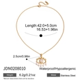 Detail of gold evil eye necklace with white beads and clear zircon on stainless steel - Evil Eye Pearl Pendant Style (JDN0208010)