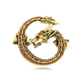 Vintage golden dragon brooch with amber crystals and a striking red rhinestone eye - Gold Vintage Dragon Shape Style (DW0410)